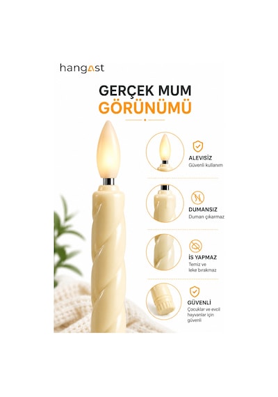 6'lı Led Şamdan Mum Seti Uzaktan Kumandalı Timer Özellikli Gerçek Mum Görünümlü Sıcak Sarı Işıklı Pilli Dekoratif Mum Krem 6'lı Led Şamdan Mum Seti Uzaktan Kumandalı Timer Özellikli Gerçek Mum Görünümlü Sıcak Sarı Işıklı Pilli Dekoratif Mum Krem