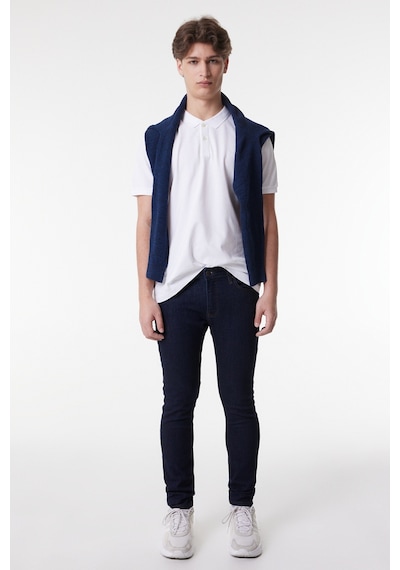 Lee Malone Skinny Fit Dar Kesim Normal Bel Koyu Mavi Esnek Jean Kot Pantolon L73607536 Mavi