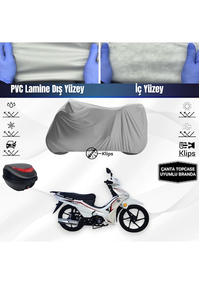 Kuba Ege 50 Motosiklet Brandası Çanta Topcase Uyumlu Motor Branda
