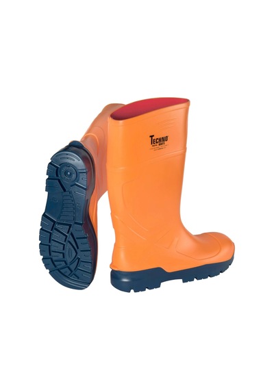Techno Boots Poliüretan Soğuğa Dayanıklı Kısa Çelik Burunlu Turuncu Çizme Turuncu