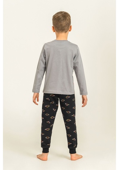 Rolypoly Erkek Çocuk Wildlife Gri Uzun Kol Pijama Takım Rp3866-c-v2 Rp3866-c-v2