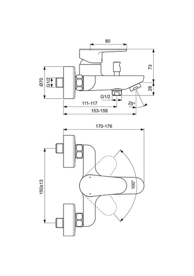 Ideal Standard Bc500xg Cerafine O Banyo Bataryası Mat Siyah Siyah