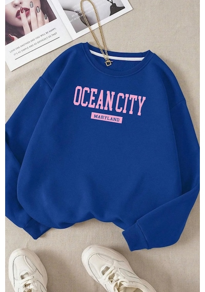 Startmore Ocean Cıty Bisiklet Yaka Sweatshırt 3-12 Yaş Arası Mevcuttur Mavi