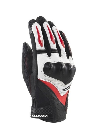 Clover Raptor - 3 Korumalı Motosiklet Eldiveni Siyah Kırmızı