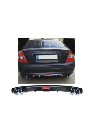 Hyundai Elantra Uyumlu Body Kit Difüzör 4 Çıkış Siyah Yuvarlak
