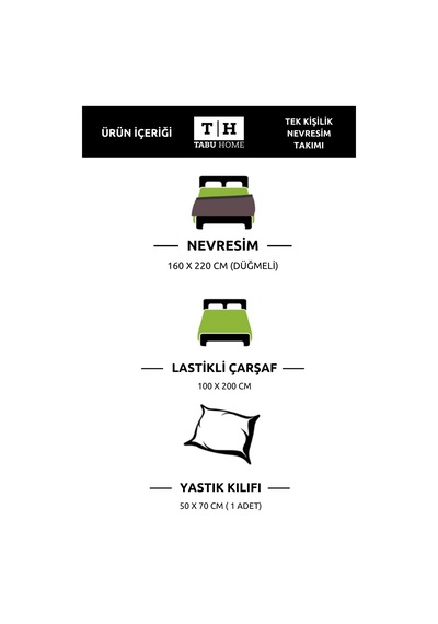 Tabu Home Puantiyeli Çarşafı Lastikli Tek Kişilik Nevresim Takımı