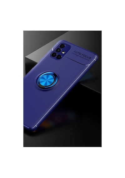 Samsung Uyumlu Galaxy M51 Kılıf Range Yüzüklü Silikon - Mavi Evimdeyokyok