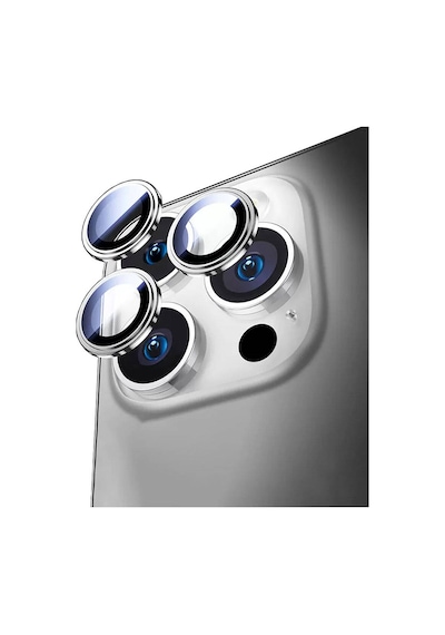 Apple Uyumlu   iPhone 17 Pro Max Wiwu Lens Guard Metal Kamera Lens Koruyucu Gümüş
