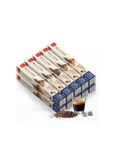 Nish Coffee Aromalı Kapsül Kahve 10'lu Set Karamel-vanilya-çikolata-fındık-portakal Kapsül Kahve