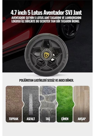 Işıklı Scooter Mor Renksiz