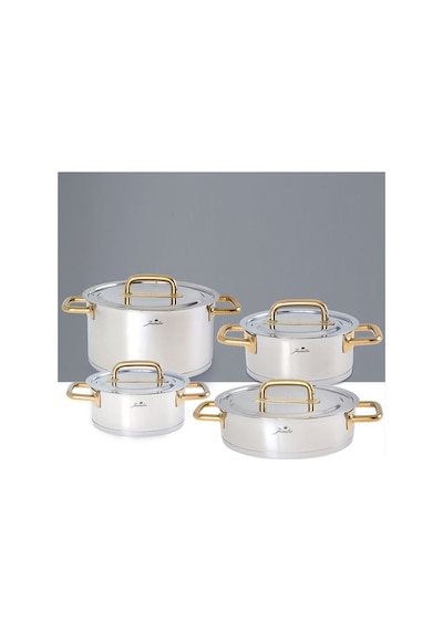 Jumbo Metalix Titanyum Gold 8 Parça Tencere Seti