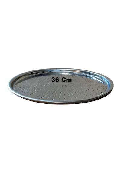 Paslanmaz Çelik Delikli Pizza Fırın Tepsisi Lahmacun Fırın Tepsisi 36 Cm Çok Renkli