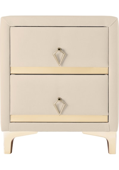 Doppia Linea Gold Iki Çekmeceli Krem Komodin- Kumaş Döşemeli Yatak Odası 2 Çekmeceli Komodin Modeli Doppia Linea Gold Iki Çekmeceli Krem Komodin- Kumaş Döşemeli Yatak Odası 2 Çekmeceli Komodin Modeli