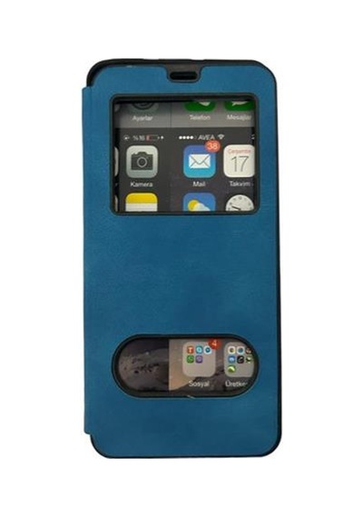 Jopus P30 Pro İle Uyumlu Premium Kapaklı Kılıf Mavi