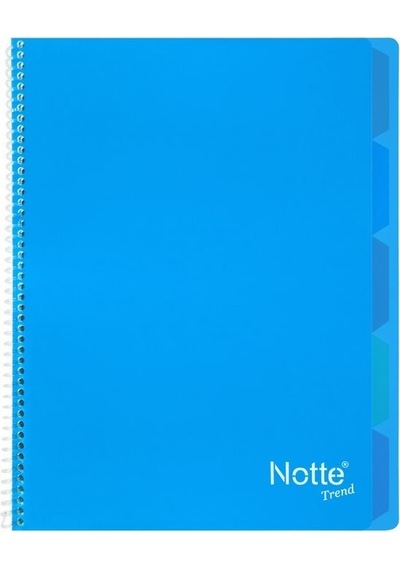 Notte Trend Plastik Kapak A4 40 Yaprak Çizgili Spiralli Defter