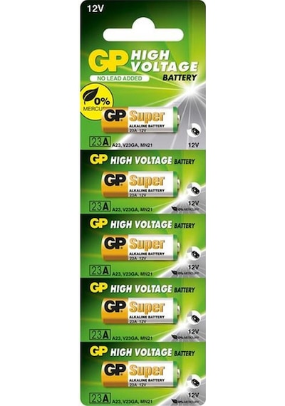 Gp 23a Alkalin Kartela Pil 12v 5 Li Paket Pil Kumanda Çakmak 23a - Mn21 - A23 - V23ga - 23ae