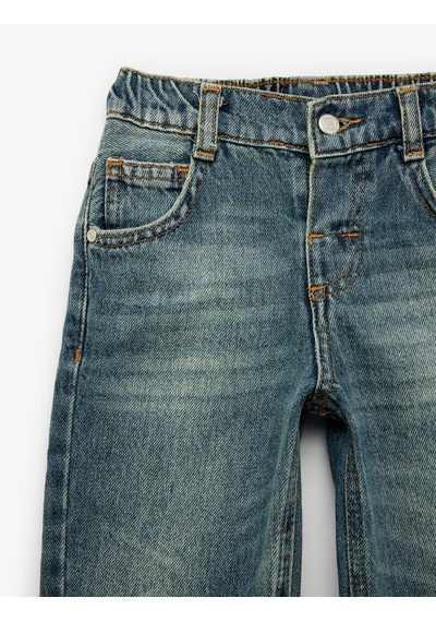 Koton Pamuklu Oversize Denim Pantolon Petrol 7wmb40003td