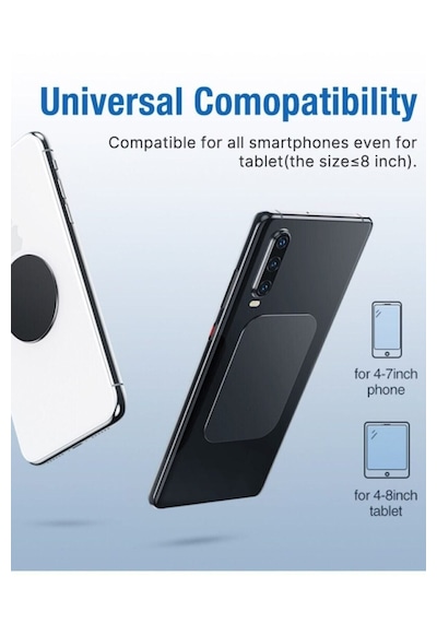 2'li Telefon Araç Içi Tutucu Stant Metal Plaka Magnetic Mıknatısl