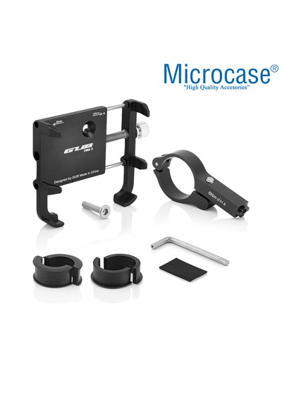 Microcase Pro 3 Alüminyum Ayarlanabilir Motosiklet Bisiklet Scooter Telefon Tutucu - Al5093 Siyah