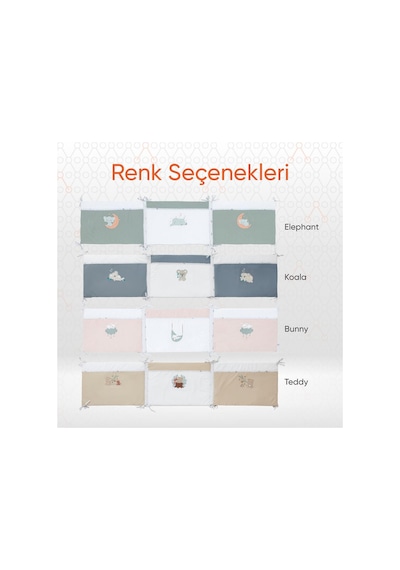 Gezenbebe Hero Bebek Ve Çocuklar İçin Nakışlı Karyola Kenar Koruyucu 40x180