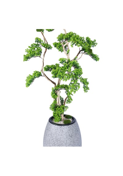 Yapay Çiçek Sitesi Fiber Saksıda Doğal Gövdeli Bonsai Yapay Ağaç 190 Cm Yeşil