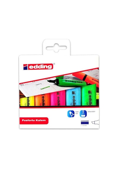 Edding Fosforlu Kalem 5li Çok Renkli