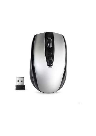 Kablosuz Optik Mouse: 2.4ghz Usb Nano Alıcı, Ergonomik Tasarım, Sessiz Kaydırma Tekerleği Ve Uzun Pil Ömürlü Gümüş-siyah Ofis Ve Oyun Mouse