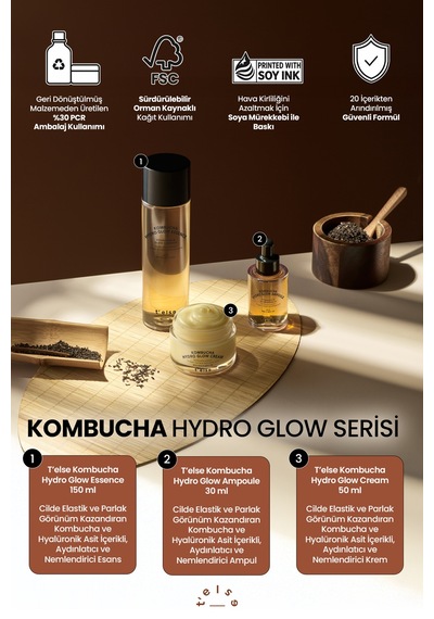 Cilde Parlak Görünüm Kazandıran Aydınlatıcı Ve Nemlendirici Esans T Else Kombucha Hydro Glow Essence