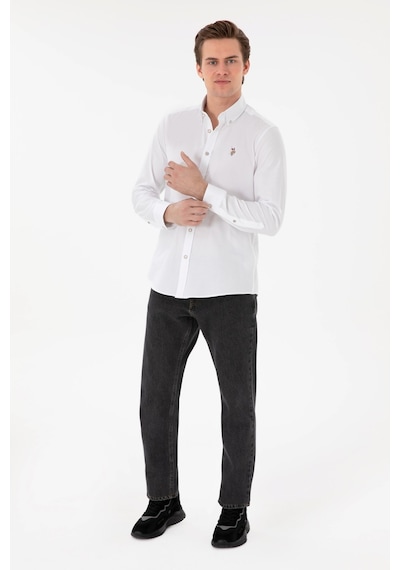U.S. Polo Assn. U.s. Polo Assn. Pamuk Uzun Kol Slim Fit Gömlek 2082904 Beyaz