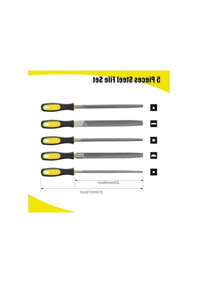 5 Parça Çelik Eğe Seti - Ergonomik Saplı, Dayanıklı