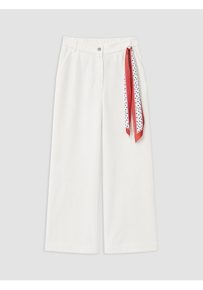 Lcw Comfort Beyaz Beli Fularlı Geniş Paça Kadın Pantolon