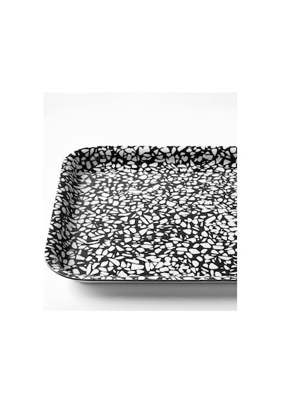 Sunumluk Mini Tepsi 20x28 Cm Siyah-beyaz Melamin Laminat Çok Renkli