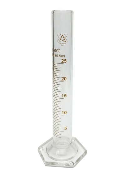 Cam Mezür Dereceli Silindir - Boyut Seçenekleri İle - 25 Ml