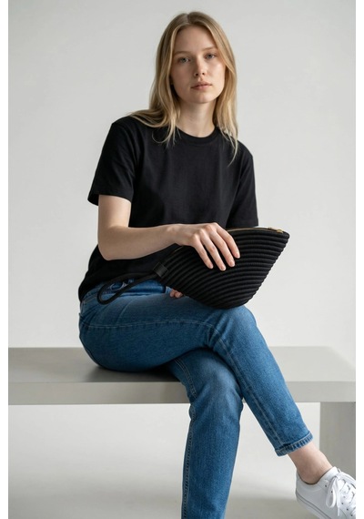 Efw Rome Handmade Hasır Clutch Çanta Siyah