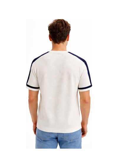 Cazador Triko Bisiklet Yaka T-shirt Erkek 34045 Ekru Ekru