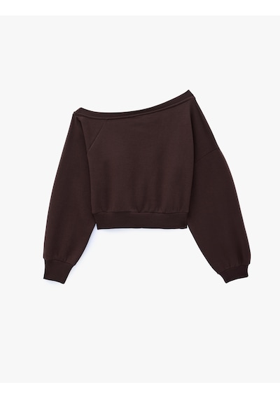 Koton Uzun Kollu Üç İplik Asimetrik Kayık Yaka Omzu Açık Sweatshirt Kahverengi 7wak10123ek Kahve Koton Uzun Kollu Üç İplik Asimetrik Kayık Yaka Omzu Açık Sweatshirt Kahverengi 7wak10123ek Kahve
