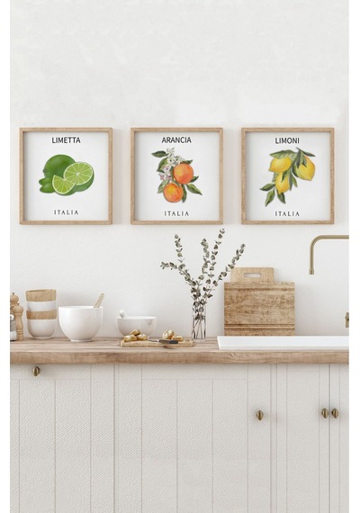 Ahşap Çerçeveli Mdf Kare Tablo Seti Mutfak Için 23 X 23 Çerçeveli Kr4044