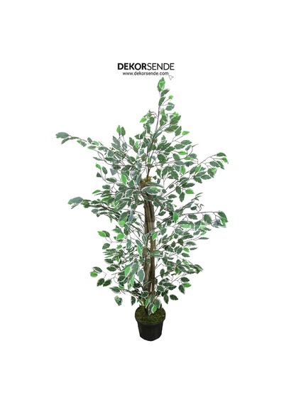 Yapay Alacalı Benjamin Ağacı 130 Cm Yeşil