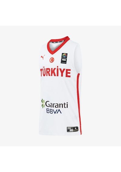 Puma Turkey V-neck Game Jersey Erkek Beyaz Basketbol Forması 606606