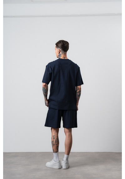 Erkek Countryman Nakışlı Regular Fit T-shirt Şort Takım Lacivert