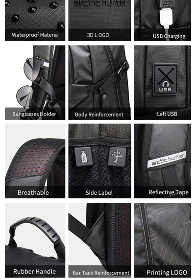 Arctic Hunter B00387 Siyah Sırt Çantası Yeşil