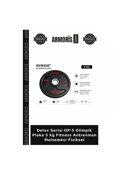 Delux Serisi Op-5 Olimpik Plaka 5 Kg Fitness Antrenman Malzemesi Fiziksel