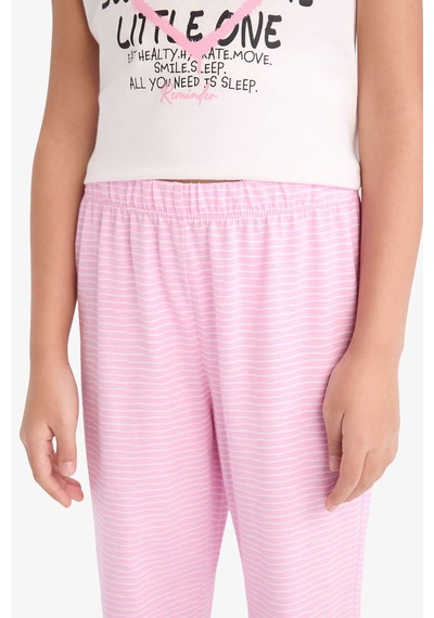 DeFacto Kız Çocuk Pijama Takımı Baskılı Kısa Kollu Üst Beli Lastikli Uzun Alt E2220A825SMER85 Ekru DeFacto Kız Çocuk Pijama Takımı Baskılı Kısa Kollu Üst Beli Lastikli Uzun Alt E2220A825SMER85 Ekru