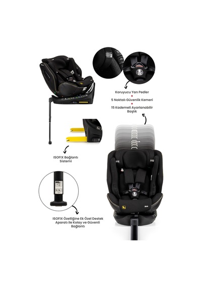 Kanz Highline Pro İ-size Oto Koltuğu Siyah