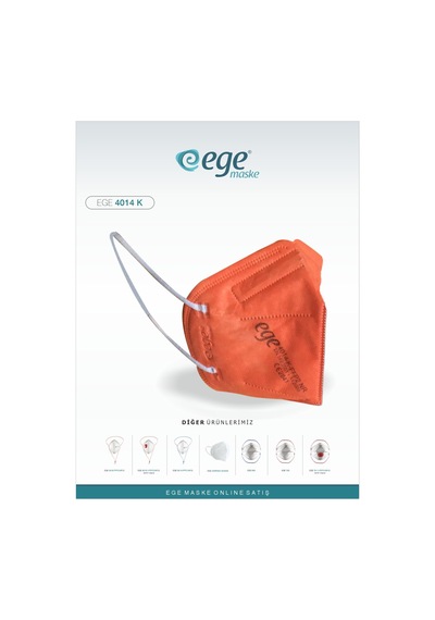 Ege Maske 4014-k Ffp2 Nr N95 Ventilsiz Maske 50'li Turuncu