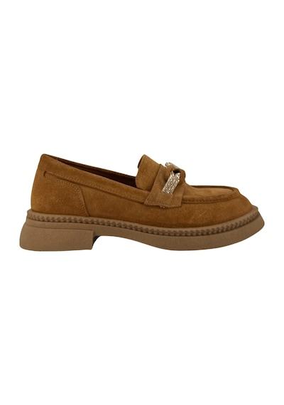 Albini 26101906s Taba Süet Deri Kadın Loafer Ayakkabı Taba