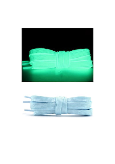 Hapshoe Fosforlu Neon Mavi 1 Cm Kalınlığında 1 Çift Yassı Spor Ayakkabı Bağcığı Mavi