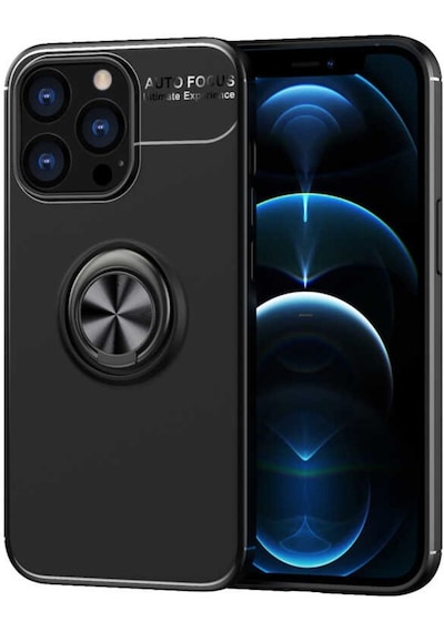 Apple Uyumlu iPhone 14 Pro Max Kılıf Zore Ravel Yüzüklü Silikon Kılıf