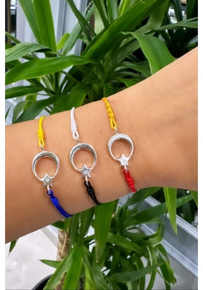Ay Yıldızlı Taraftar Bileklik Unisex Bbb24 Beyaz - Kırmızı