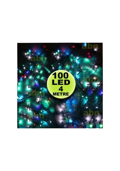 100adet Prinç Led Renkli 400cm Yılbaşı Kamp Parti Ağacı Süsü,kumandalı Değiş Siyah